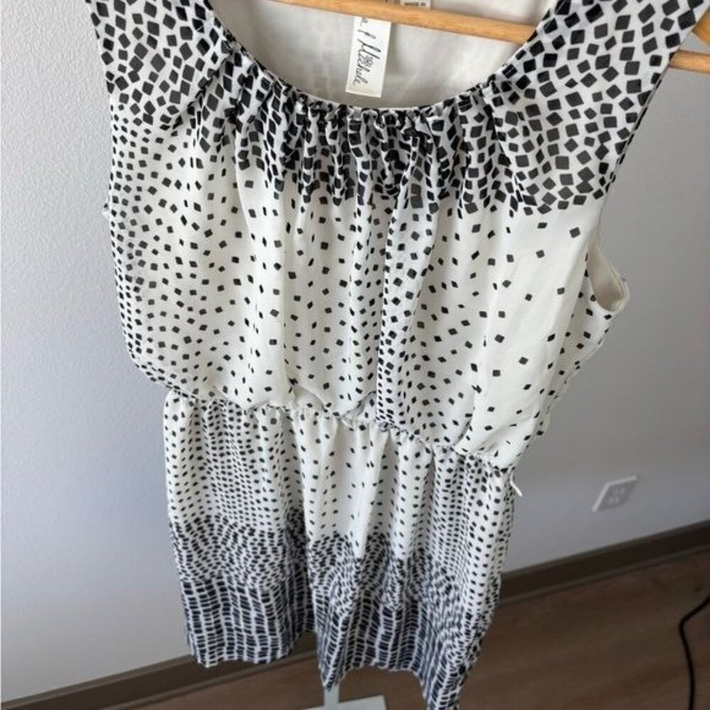 Emma & Michelle Dress 10 Abstract Scoop Neck A-line Clean Girl Preppy Soft Girl - Picture 7 of 12